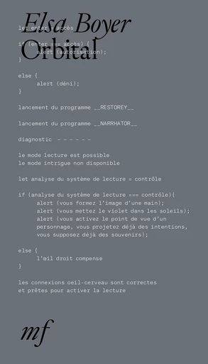 Orbital - Elsa Boyer - éditions MF